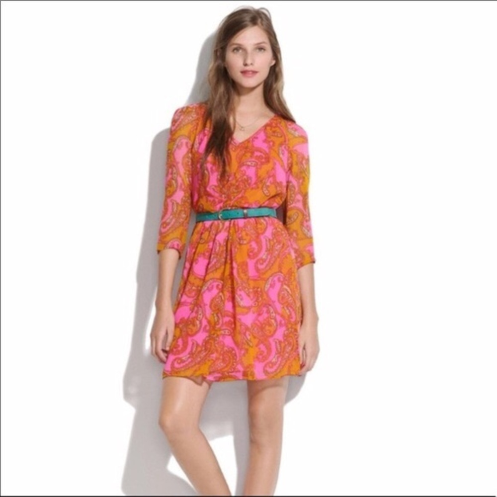 Madewell Pink Paisley Dress